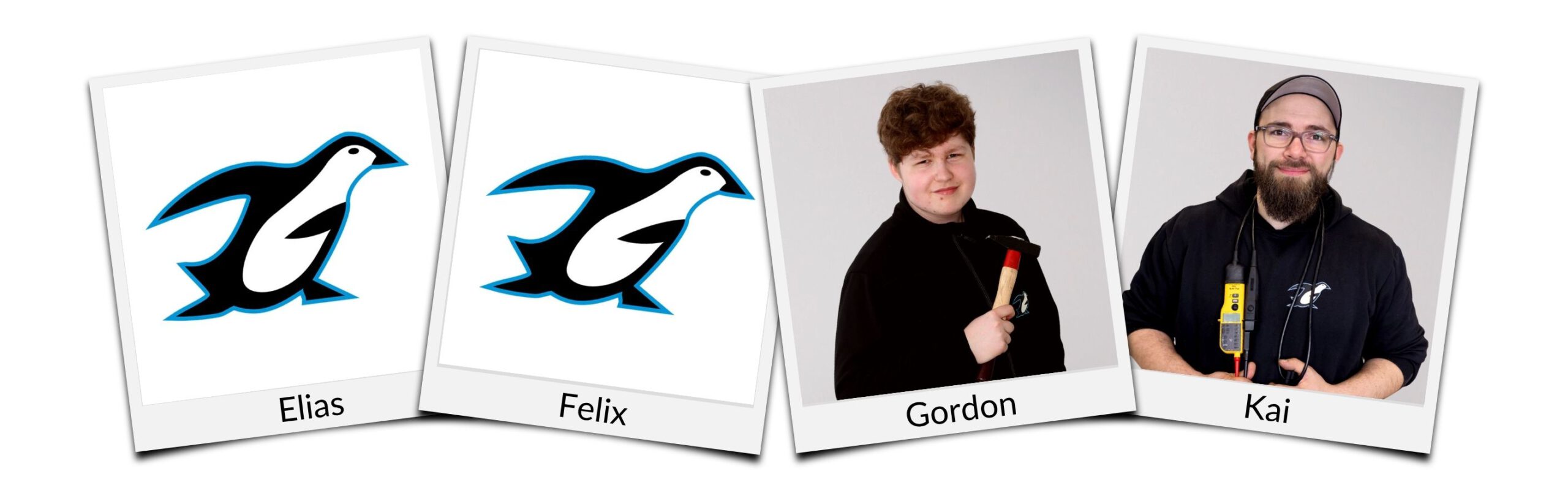 Unsere Mitarbeiter Elias, Felix, Gordon und Kai
